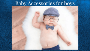 Baby accessories for boys-Baby boy laying down wearing various accessories