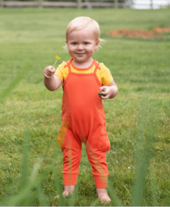 Best baby clothes online?-Baby wearing a skip hop romper