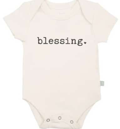 Best Newborn Graphic onesies-Organic Newborn Graphic Onesie 'Blessed'.