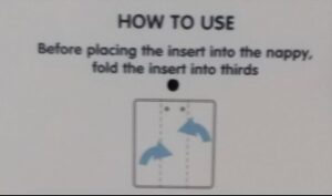 Reusable nappies in Australia-Picture to show how to fold nappy insert.