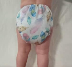 Reusable nappies in Australia-Baby wearing Big Softies reusable nappy