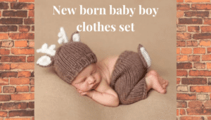 Newborn Baby boy clothing set- Cute knitted deer set