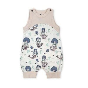 Fair trade organic baby clothing-Fair trade organic cotton mermaid jumpsuit