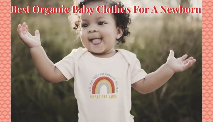 Best organic baby clothes for a newborn-Baby wearing a organic onesie with graphic design