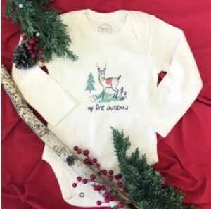 Best Infant onesies for Infants-Organic bodysuit 'Christmas deer'.