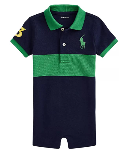 Ralph Lauren baby boy outfits-Polo Ralph Lauren Baby boy big Pony Mesh Polo coverall.