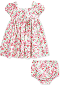 What're designer baby clothes?-Ralph Lauren baby girl dress.