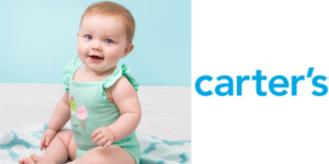 When does Carter's Have sales?-Baby wearing Carter's bodysuit.