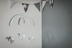 What is a baby bunting?-Baby nursery with Baby Bunting decoration on the wall.
