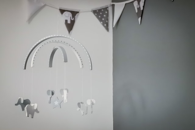 What is a baby bunting?-Baby nursery with Baby Bunting decoration on the wall.