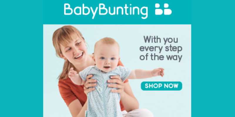 Does baby Bunting install car seats?- Baby Bunting Bannder women holding a baby.