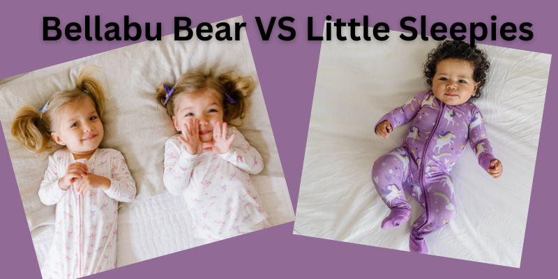 Bellabu Bear VS Little SLeepies.-Feature image with two babies dressed in Bellabu Bear outfits and one baby dressed in a purple Little Sleepies outfit.